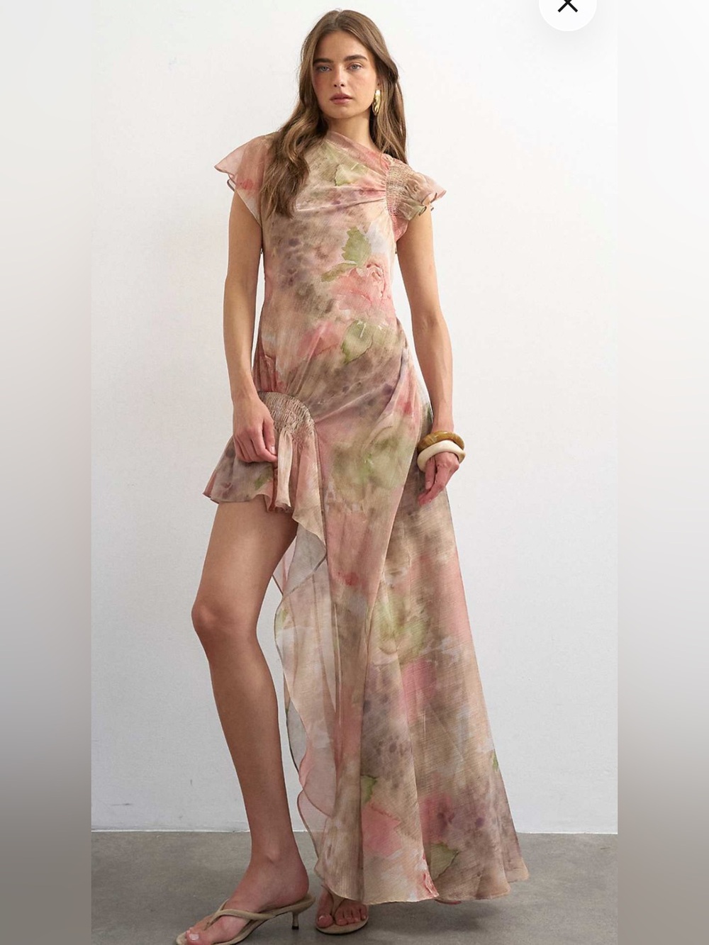 Topshop/ASOS watercolor floral high-low maxi dress